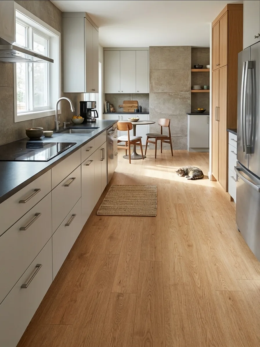 Honey Oak SPC-Klickvinyl-Breitdiele in Holzoptik